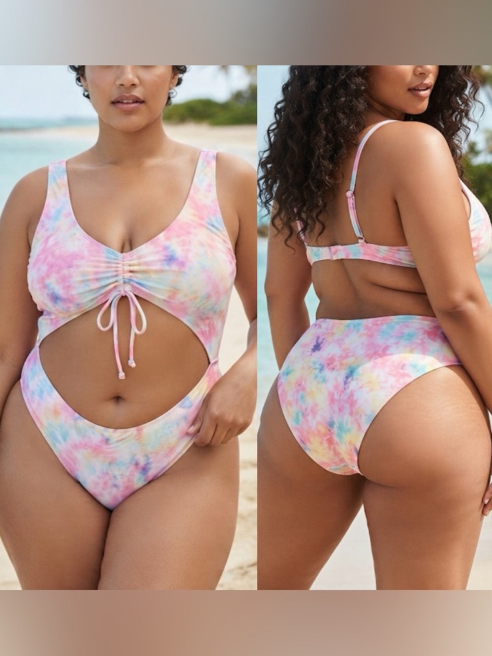 Pastel Tie-Dye One-Piece Swimsuit